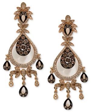 Espresso By Effy Brown (3/4 Ct. T.w.) And White Diamond (3/4 Ct. T.w.) Chandelier Earrings In 14k Gold