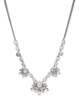 Givenchy Silver-tone Clear Crystal Collar Necklace