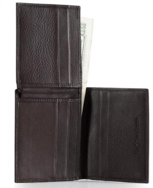 Polo Ralph Lauren Men's Wallet, Pebbled Bifold Wallet With Window