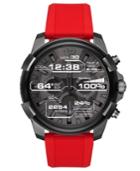 Diesel On Men's Full Guard Red Silicone Strap Touchscreen Smart Watch 48mm