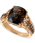 Le Vian Chocolatier With Chocolate Quartz (4-1/2 Ct. T.w.) And Diamond (1/2 Ct. T.w.) Ring In 14k Rose Gold
