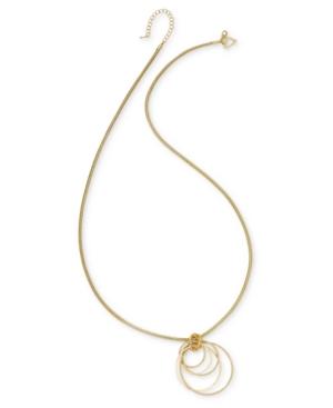 Thalia Sodi Gold-tone Orbit Circle Pendant Necklace, Only At Macy's