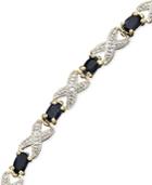 Victoria Townsend 18k Gold Over Sterling Bracelet, 6.25 Sapphire (3-7/8 Ct. T.w.) And Diamond Accent Bracelet