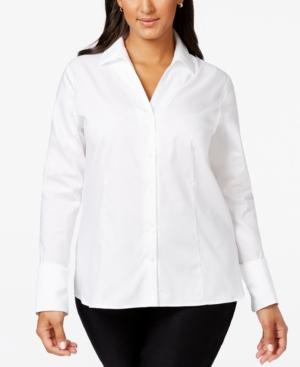 Calvin Klein Plus Size No-iron Button-down Shirt