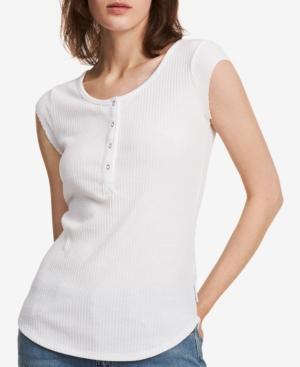 Calvin Klein Jeans Cap-sleeve Henley T-shirt