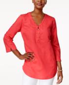 Jm Collection Studded Zip-detail Tunic, Created For Macy's
