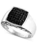 Gento By Effy Men's Black Sapphire Ring (1 Ct. T.w.) In Sterling Silver