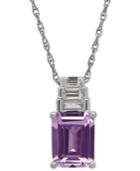 Amethyst (2-3/20 Ct. T.w.) And White Topaz (1/4 Ct. T.w.) Pendant Necklace In Sterling Silver