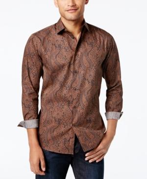 Tallia Men's Slim-fit Paisley-print Dress Shirt