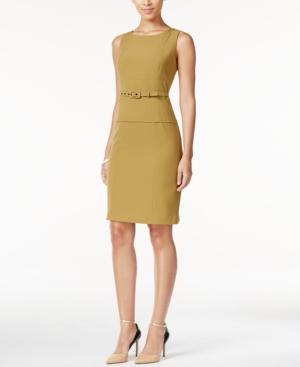 Nine West Sleeveless Belted Sheath Dress