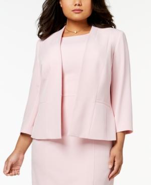 Kasper Plus Size Open-front Peplum Blazer
