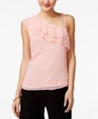 Shift Juniors' One-shoulder Ruffled Blouse, Only At Macy's