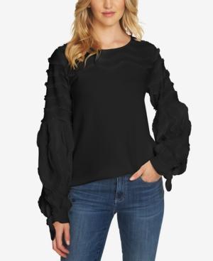 Cece Textured Ruffle-trim Sweater