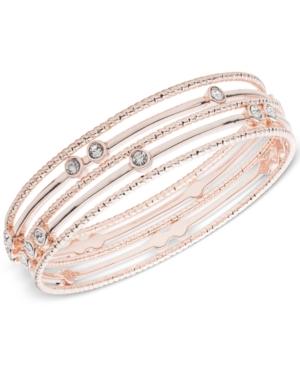 Anne Klein Rose Gold-tone Crystal Multi-row Bangle Bracelet, A Macy's Exclusive Style