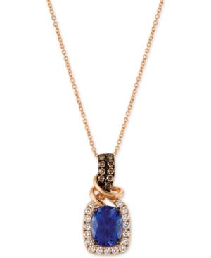 Le Vian Chocolatier Tanzanite (2 Ct. T.w.) And Diamond (1/2 Ct. T.w.) Necklace In 14k Rose Gold