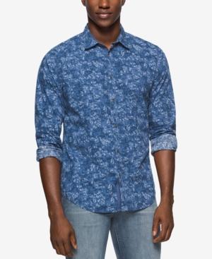 Calvin Klein Jeans Men's Bijou Blue Botanical Print Shirt