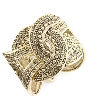 Style&co. Bracelet, Gold-tone Textured Stretch Bracelet