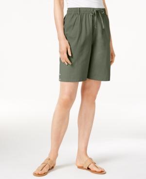 Karen Scott Lisa Pull-on Cotton Shorts, Only At Macy's