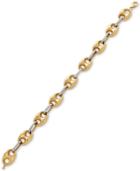 Two-tone Mariner Link Chain Bracelet In 14k Gold & White Gold