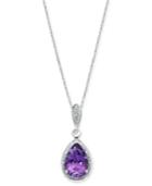 Amethyst (2-5/8 Ct. T.w.) And Diamond Accent Pendant Necklace In 14k White Gold
