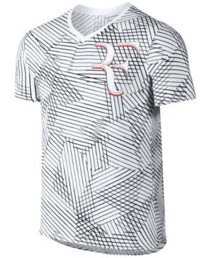 Nike Men's Printed V-neck Roger Federer Tennis T-shirt