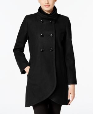 Cece By Cynthia Steffe Stand-collar Tulip-hem Walker Coat