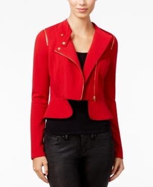 Material Girl Juniors' Peplum Moto Jacket, Only At Macy's