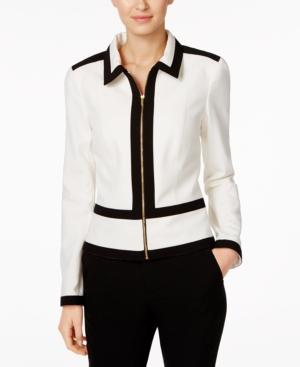 Calvin Klein Zip-up Contrast-trim Blazer
