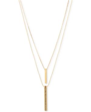 Kenneth Cole New York Gold-tone Double-layer Linear Pendant Necklace