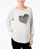 Inc International Concepts Embellished Heart Sweatshirt, Created For Macy's