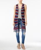 American Rag Striped Fringe Open-knit Sweater Vest, Only At Macy's