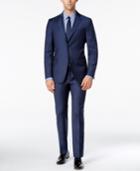 Dkny Men's Slim-fit Blue Flannel Suit