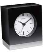 Citizen Workplace Black Wood & Silver-tone Metal Clock