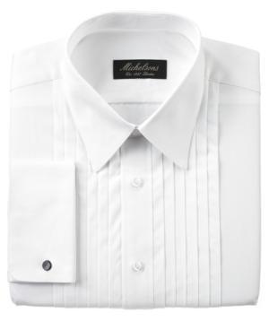 Michelsons Of London Dress Shirt, Pleated Point Tuxedo Long Sleeve Shirt