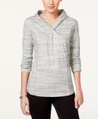 Style & Co. Petite Space-dyed Pullover Active Top, Only At Macy's