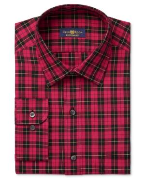 Club Room Men's Estate Classic/regular Fit Plaid Dress Shirt, Created For Macy's