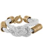 Rachel Rachel Roy Gold-tone White Nylon Cord Toggle Bracelet