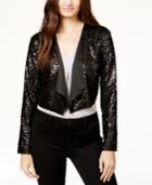 Material Girl Juniors' Cropped Sequin Tuxedo Jacket, Only At Macy's