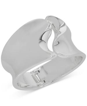 Robert Lee Morris Soho Silver-tone Sculptured Hinged Bangle Bracelet