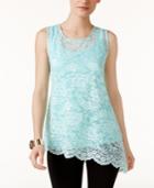 Alfani Lace Asymmetrical Top, Only At Macy's