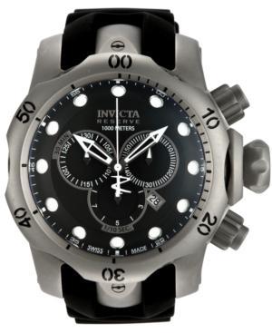 Invicta Men's Swiss Chronograph Reserve Venom Black Silicone Strap Watch 54mm 14167