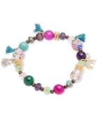 Lonna & Lilly Gold-tone Multi-bead Tassel Stretch Bracelet