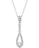 Danori Rhodium-plated Imitation Pearl And Crystal Teardrop Pendant Necklace