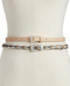 I.n.c. 2-for-1 Solid & Braided Skinny Belts, Created For Macy's