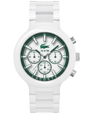 Lacoste Men's Chronograph Borneo White Resin Composite Bracelet Watch 44mm 2010757