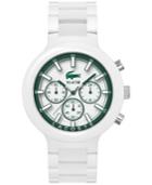 Lacoste Men's Chronograph Borneo White Resin Composite Bracelet Watch 44mm 2010757