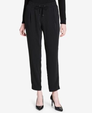 Calvin Klein Tie-waist Pinstripe Pants