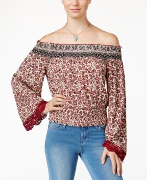 American Rag Printed Off-the-shoulder Peasant Top, Created For Macy's