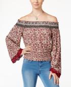 American Rag Printed Off-the-shoulder Peasant Top, Created For Macy's