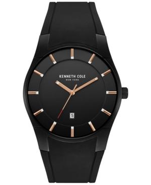 Kenneth Cole New York Men's Black Silicone Strap Watch 42x49mm 10031267